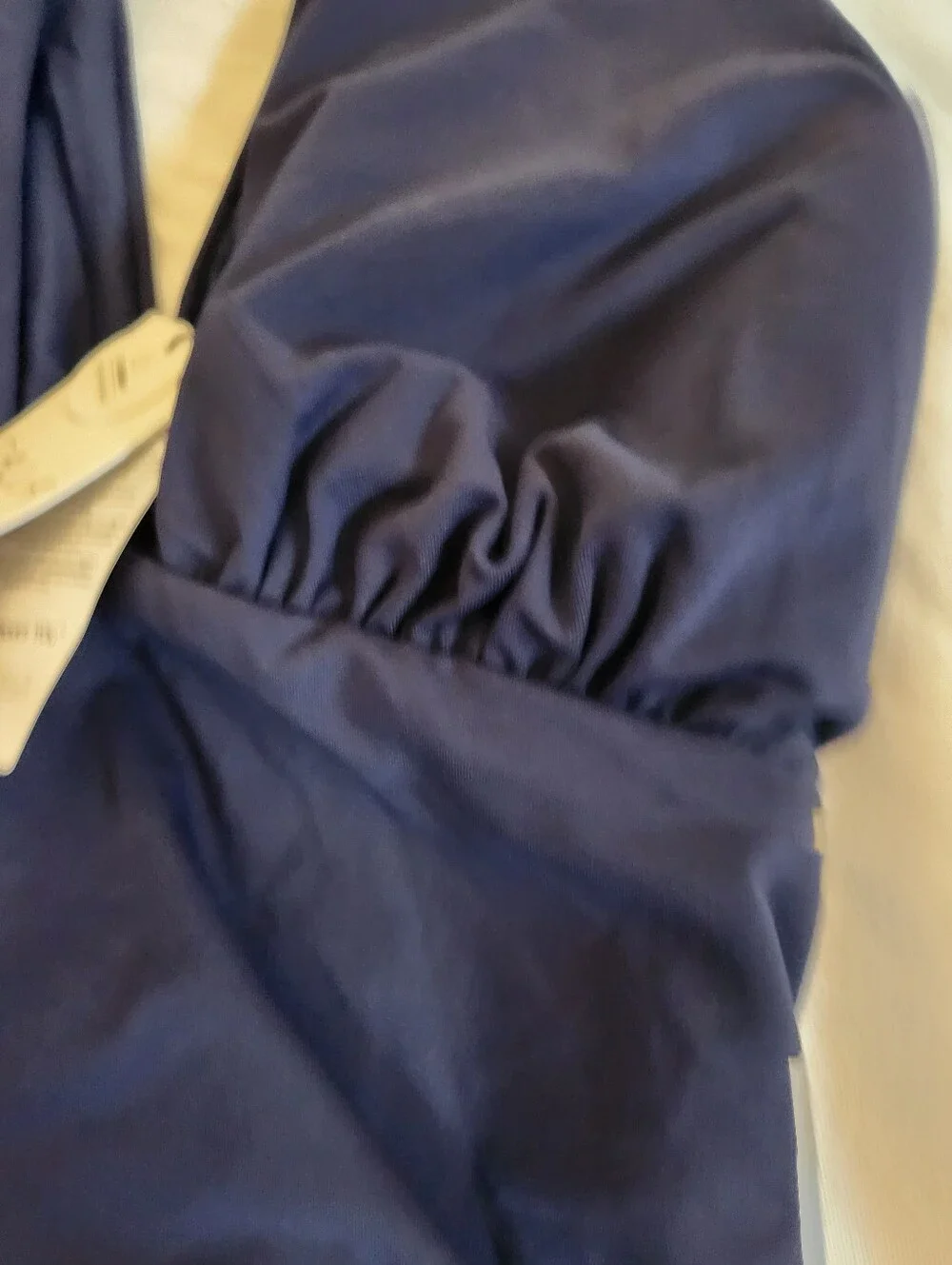 CALIA Navy One Piece Swimsuit Medium NWT Plunge Neck Twist Back Swim